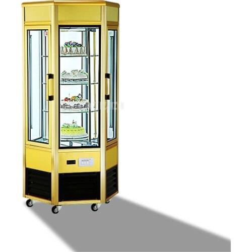 CL608FL2X4 980W 520L 4-Layer Transparent Cake Showcase Supermarket Fruit Vegetable Cake Display Freezer Commercial Refrigerator