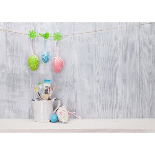 Photo Backdrops Easter Eggs brush Wooden Board Vinyl Backgrounds Photography Props for Baby Children Family Party Photophone