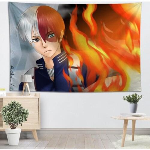 Todoroki Shouto My Hero Academia Tapestry Wall Cloth Decor Home Decoration Tapestries Camping Tent Travel Sleeping Pad 0622