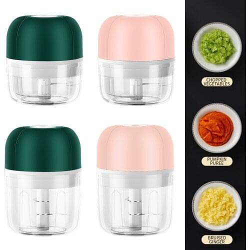 Wireless Electric Garlic Chopper Cutter Grinder Mincer Fruits Nuts Pepper Vegetable Meat Peanut Kitchen Crusher Cutting Slicer
