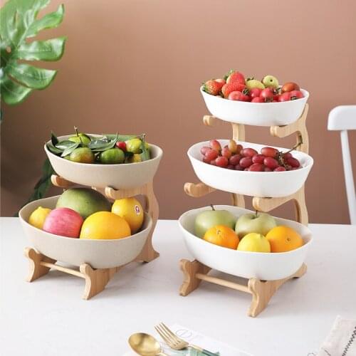 Creative Ceramic Candy Dish Multi-layer Fruit Sushi Plate Snack Plate Creative Modern Dried Fruit Dessert Basket Dinnerware