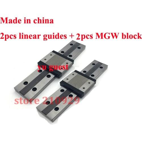 Miniature linear guideway 2pcs L350mm+ block MGW7C 2pcs