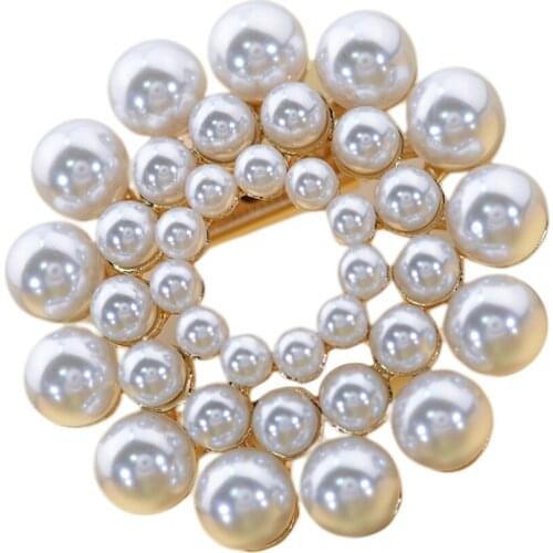 Fashion Elegant Ladies Scarf Clip Fastener Pearl Scarves Clasp Jewelry