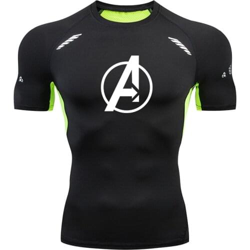 Men Running T-shirt Sport Compression Gym Fitness Short Sleeve Tshirt Men Jogging Training T shirt Male Quick Dry Sportswear MMA