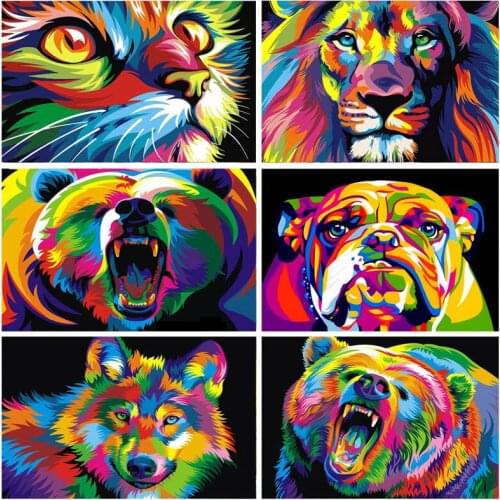 Cartoon DIY 5D Diamond Painting Cross Stitch Kit Mosaic Full Round Drill Animal Diamond Embroidery Rhinestone Home Decor