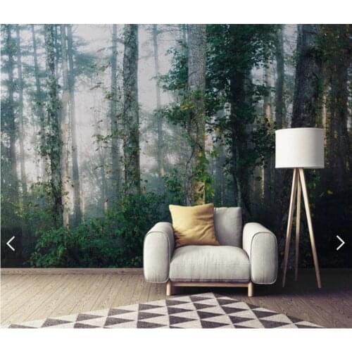 Nordic 3D Wall Mural Pine Forest Wallpaper Mural Wall Paper for Bedroom Wall Art Painting Papel De Parede Wall Decor Custom