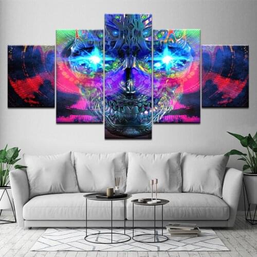 Unframed 5 Piece Wall Art Pictures Colorful Skull Printed Canvas Paintings Cheap Price home decor Wall Hanging Pictures Artwork