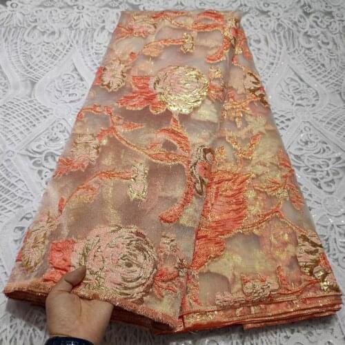 New Design Organza Lace African French Lace Fabric 2021 High Quality Nigerian Tulle Brocade Jacquard Lace Fabric For Party H4963