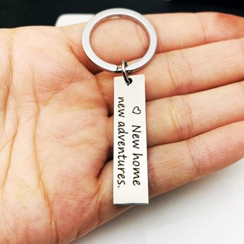 Oeinin Charms Key Chain Man New Home New Adventures Keychain Bags Lovers Letter Color Keyring Stainless Steel Pendant Llaveros