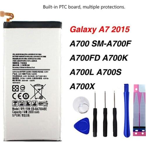 Original EB-BA700ABE Battery For Samsung Galaxy A7 2015 SM-A700F SM-A700FD SM-A700L SM-A700 SM-A700S 2600mAh