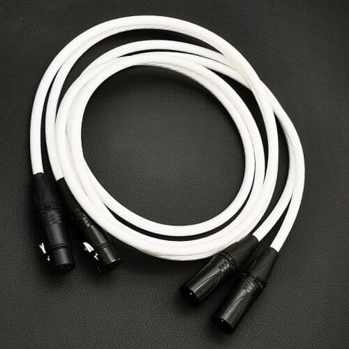 A pair of AHSY HiFi 5N OCC Copp silver plated Hi-end XLR Male and female plug cable Balance audio connection cable balance cable