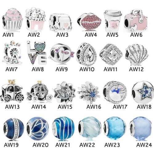 Real 925 Sterling Silver Charm Fit Original Bracelet Pendant Lucky Beads Wedding Fashion Jewelry GIFT