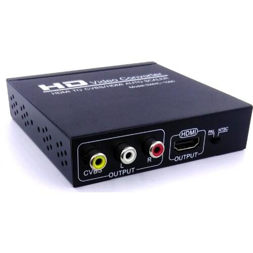 HDMI to RCA and HDMI Converter, HDMI to AV 3RCA and HDMI Adapter Support 1080P, PAL, NTSC for HD TV and Older TV and HDCP code