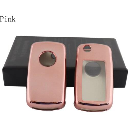 Pink Protective TPU key Case Shell Cover for VW Jetta Tiguan Passat Golf