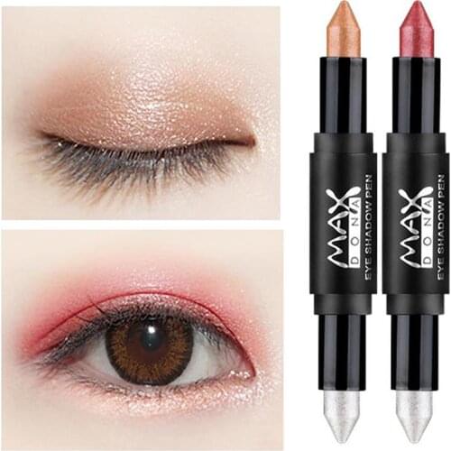 Double Head Eye Shadow Pen Long Lasting Waterproof Silkworm Pen Pearlescent Glitter Sexy Beauty Eye Shadow Stick Cosmetics