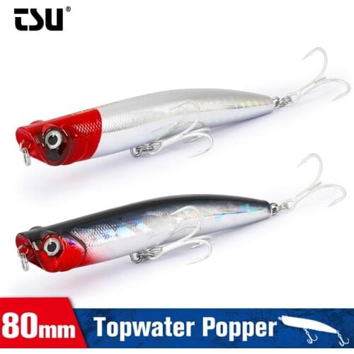 TSURINOYA Popper Fishing Lure 90mm 10g DW17 Topwater Shallow Range Floating Minnow Magnet Inside Pencil Bait Crank Baits