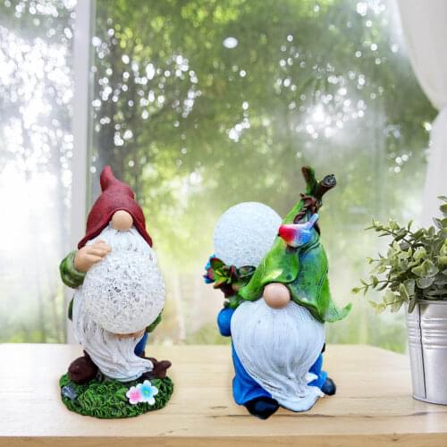Garden Gnome Statue Solar Garden Statue Resin Statue With Solar Led Lights Arden Figurines For Gnomes Garden Outdoor Decor Light