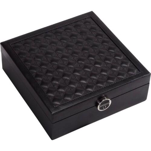 Large Capacity Jewelry Storage Box Pu Belt Large Mirror Detachable Cosmetic Case with Portable Small Jewelry Box drawer
