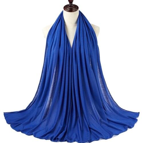 Soild Color Jersey Hijab Scarf Womens Long Headscarf Islam Head Wraps Hijab Femme Musulman