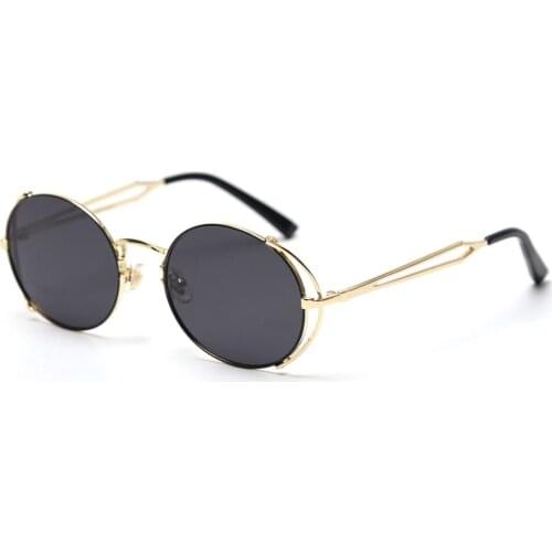 Veshion Hollow Polarized Sunglasses Oval Man Full Metal Frame Gold Uv400 Retro Round Sun Glasses for Women 2021 Punk Style