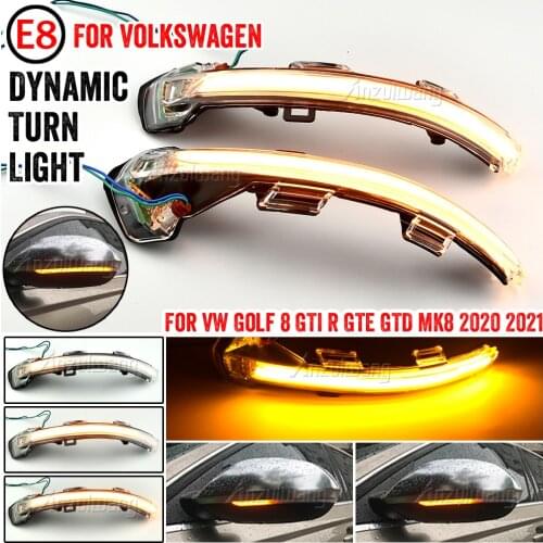 Dynamic Side Mirror Blinker Indicator Sequential Light For VW Volkswagen Golf 8 MK8 GTI R GTE GTD 2020 2021