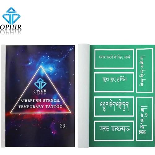 OPHIR Tattoo Stencil Booklet 104 Reusable Airbrush Tattoo Stencils Art Designs Template _STE23