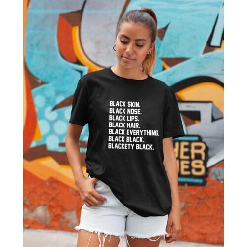 Women Streetwear Harajuku Tees Melanin T Shirts Female Hipster Faith Slogan T-shirt Tops New Black People Culture Summer T Shirt