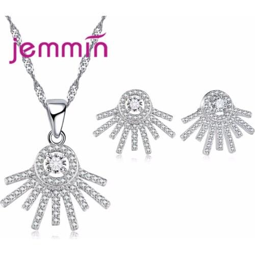 Women Girls Best Gift Jewelry Sets Irregular 925 Sterling Silver Necklace Pendant Earrings Set Coconut Tree
