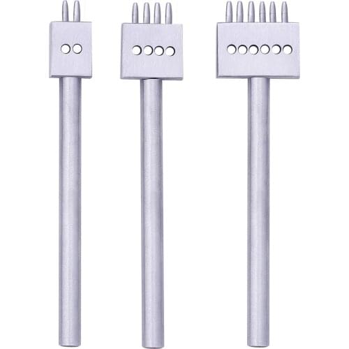 Round Stitching Punch Tools 1 Pcs Leather Punching Tool Hole Cutter 2/4/6/Hole Black Leather Hole Punches 4mm Spacing