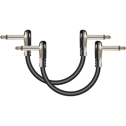 2 Pack 6 Inch Electric Guitar Bass Cable Flat Patch Cable for Music Instrument Effect Pedal Microphone Keyboard Mixer