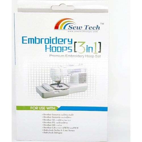 3pcs Sew Tech Embroidery Hoops Brother Embroidery Machine Frames Set Innov-is PE500 PE400D HE240 LB6700 955 950D 500D Babylock