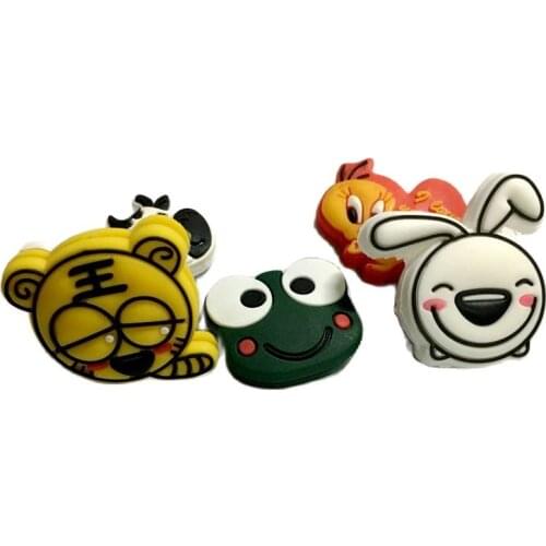 5pcs cartoon Tennis Damper, frog,cow,bird,tiger,rabbit
