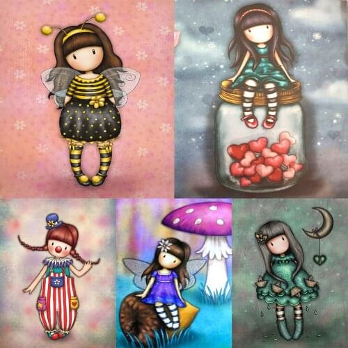 Fairy Girl 5D Handmade Crafts Full Round Drill Diamond Painting Mosaic Decoration Rhinestone Wall Hanging Sticker Embroider