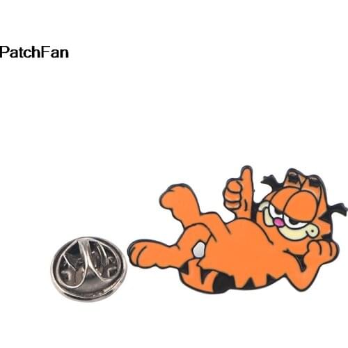 A2475 Patchfan kawaii cat Zinc Charm Cartoon Pins para Shirt Coat Brooches Clothes backpack Accessories metal Jewelry Badges