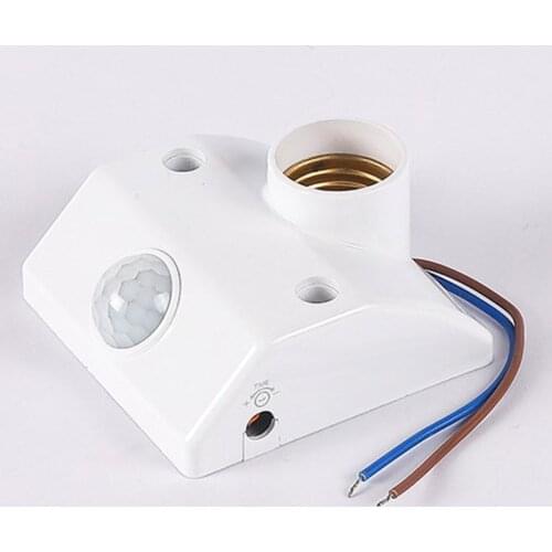 AC110-240V E27 Screw Light Bulb Lamp Base Socket PIR Motion Sensor LED Light Holder Smart On/off Adjustable Switch