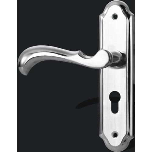 Stainless Steel Panel Lock Mute Fireproof Indoor Door Lock Bedroom Handle Lock Room Door 50 Lock Body Wooden Door Lock