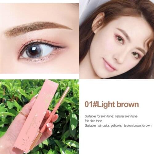 Double Ended Automatic Eyebrow Pencil Ultra-fine Triangle Refill Waterproof Anti Sweat Eyebrow Pen Long Lasting Brows Makeup