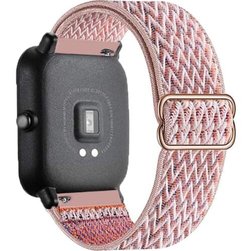 20mm 22mm Elastic Nylon loop band For Amazfit GTS/2/2e/GTS2 Mini/GTR 42/47mm/GTR2/2e Adjustable belt Bracelet Amazfit bip strap