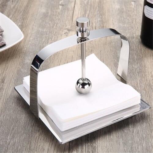 European Creative Practical Stainless Steel Napkin Stand Hotel Table Paper Towel Holder Restaurant Kitchen Bar Tissue Rack