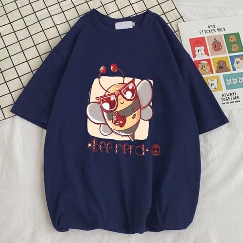 Bee Nerd Little Honey With Glasses Print Mens T Shirt Retro Design Tshirt Simplicity S-3XL T-Shirts Cool O-Neck Mens Top