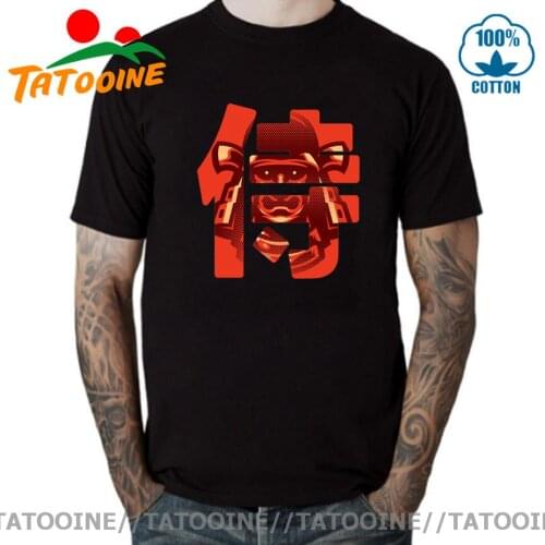 Tatooine Samurai T shirt Kanji Large Size 100% Cotton Character Red Letter Japan Style Harajuku Personality Short Sleeve T-shirt