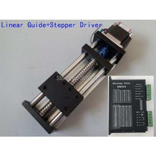 GGP1605 300mm Effective Travel Ball Screw Rail Linear Motion Guide Moving Table with 57 Nema23 Stepper Motor+Step Driver