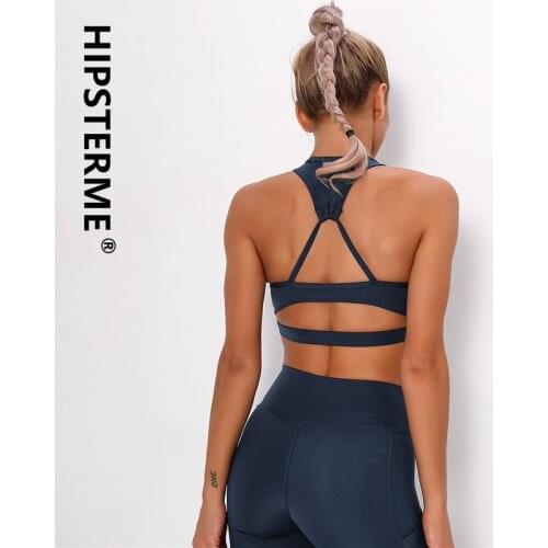 Hipsterme Cross Strappy Sports Bra for Women Yoga Running Exercise Workout Bra with Removable Pads Soft Summer Yoga Vest Top