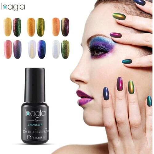 Inagla 8ML Chemeleon Gel Polish Nail Art Design Manicure Lacquer Manicure Soak Off Enamel Long-lasting UV Nail Polish