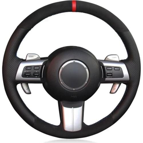 Car Steering Wheel Cover Non-Slip Hand-Stitched Soft Black Suede For Mazda MX-5 Miata 2009-2013 RX-8 2009-2013 CX-7 2007-2009