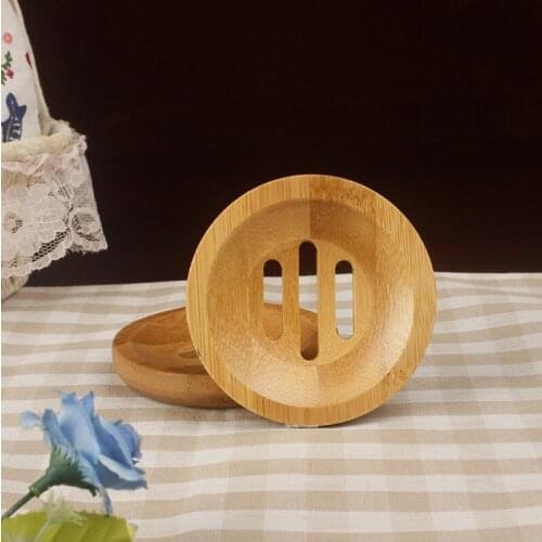 Round Mini Soap Dish Creative Environmental Protection Natural Bamboo Soap Holder Drying Soap Holder LX7360