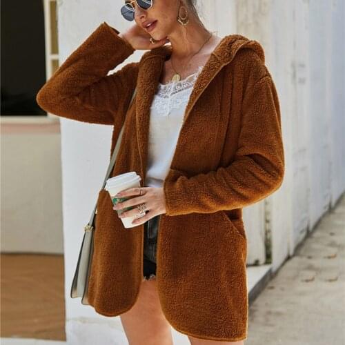 New Women Fashion Jackets and Coats Elegant Autumn Winter Warm Top Long Sleeve Hooded Cardigan femme Ladies Dames Streetwear