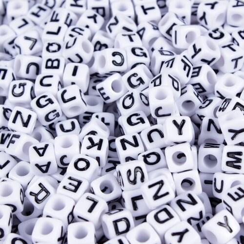 100pcs 6mm Mix Letter Beads Square Alphabet Beads Acrylic Beads DIY Jewelry Making For Bracelet Necklace Accessories