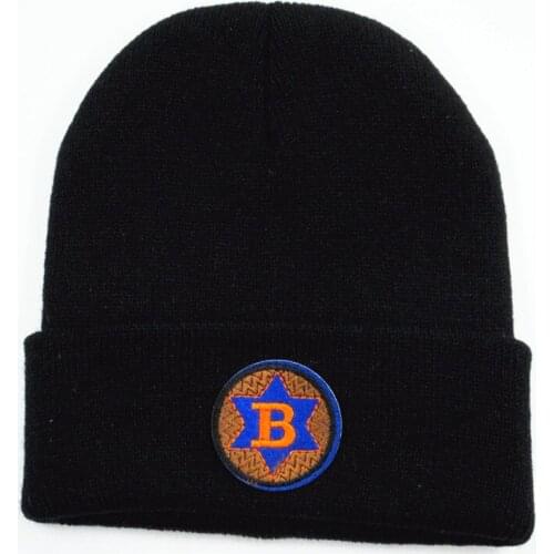 LDSLYJR B letter embroidery Cotton Thicken knitted hat winter warm hat Skullies cap beanie hat for men and women 45