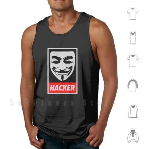 Hacker tank tops vest sleeveless Hacker Computer Anonymous Code Coder Coding Programmer Programming Pc Hacking Linux